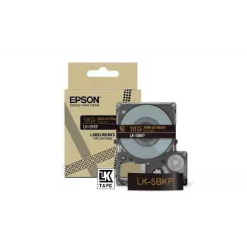 Juosta etikečių spausdintuvui Epson LK-5BKP juoda auksinė 1,8 cm