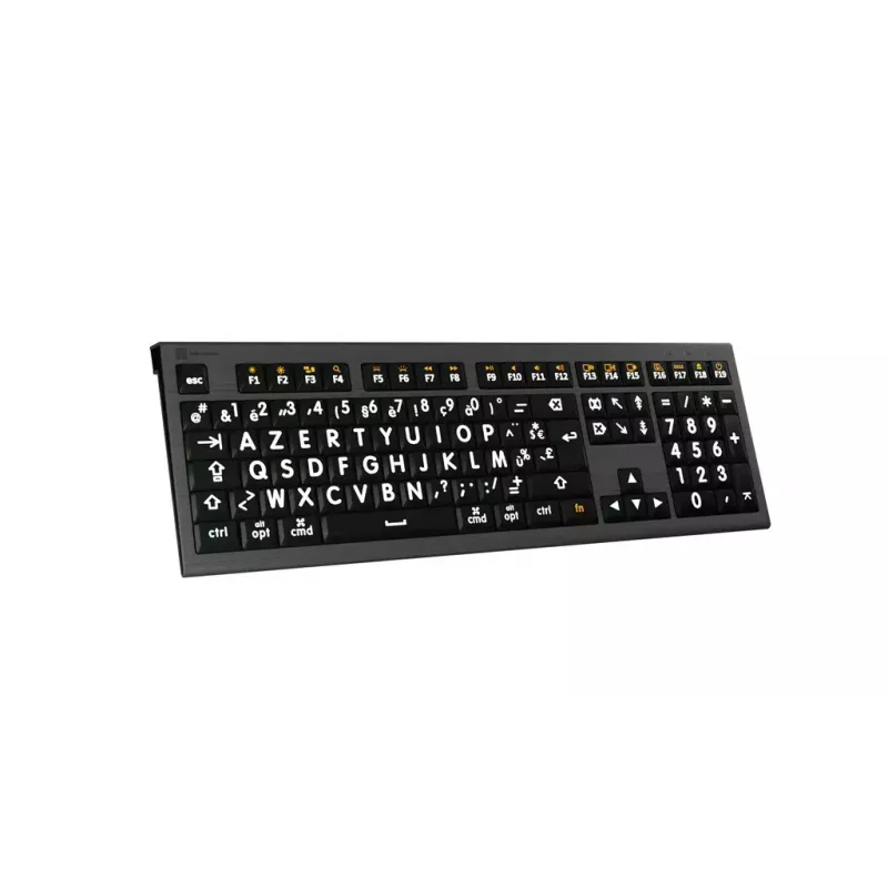 Logickeyboard USB AZERTY prancūziška klaviatūra LKB-LPWB-A2M-FR, laidinė, žirkliniai jungikliai