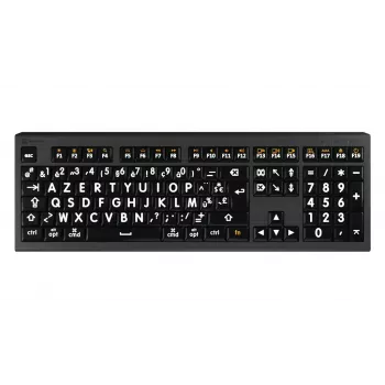 Logickeyboard USB AZERTY prancūziška klaviatūra LKB-LPWB-A2M-FR, laidinė, žirkliniai jungikliai