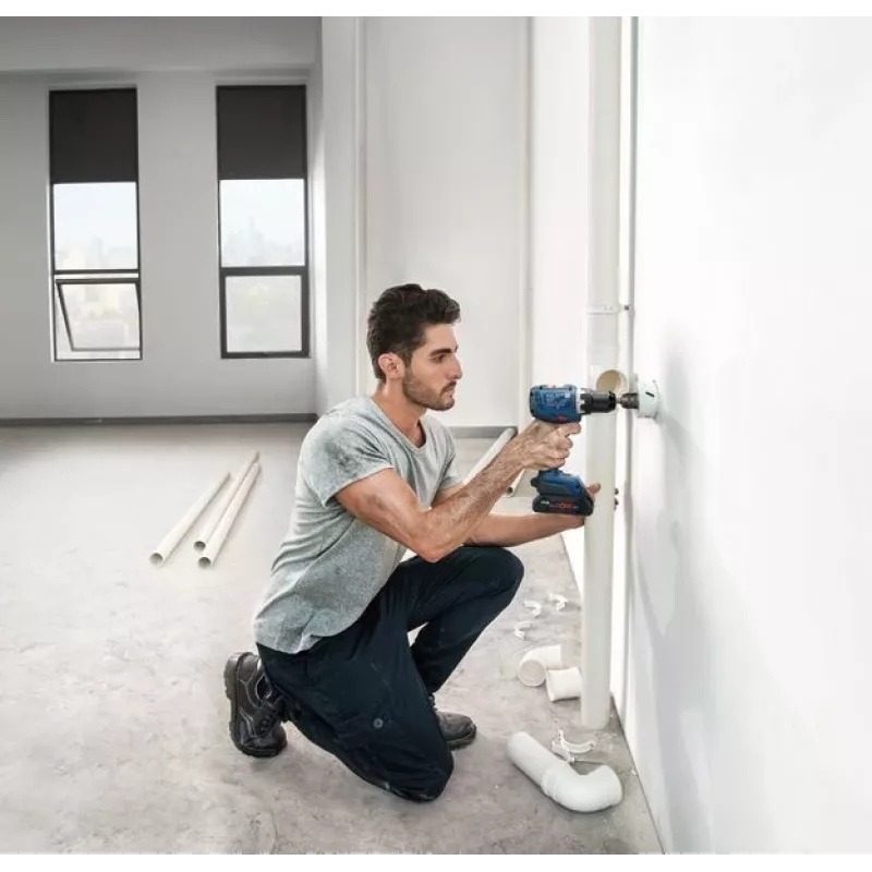 Bosch GSR 18V-65 gręžtuvas su raktu, 2100 RPM, 1.06 kg, juodas/mėlynas