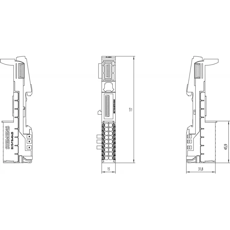 Siemens 6ES7193-6BP00-0BA0 gnybtų blokas