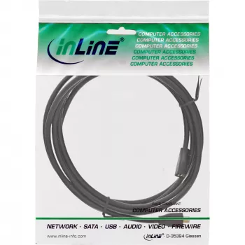 InLine Micro-USB 2.0 prailginimo laidas, Micro-B M/F, juodas/auksinis, 2 m