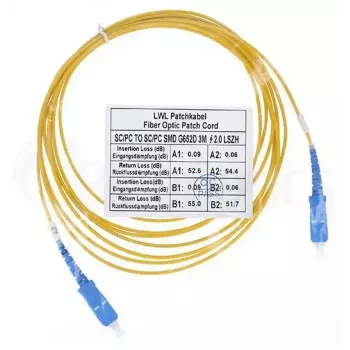 Skiemeninis šviesolaidinis kabelis BlueOptics SFP2222BU7.5MK SC G.657.A1 7,5 m geltonas