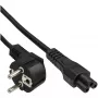 InLine B-16657D maitinimo laidas, 2 m, juodas, kištukas F (CEE 7/4) – IEC C5 (dobilo lapas)