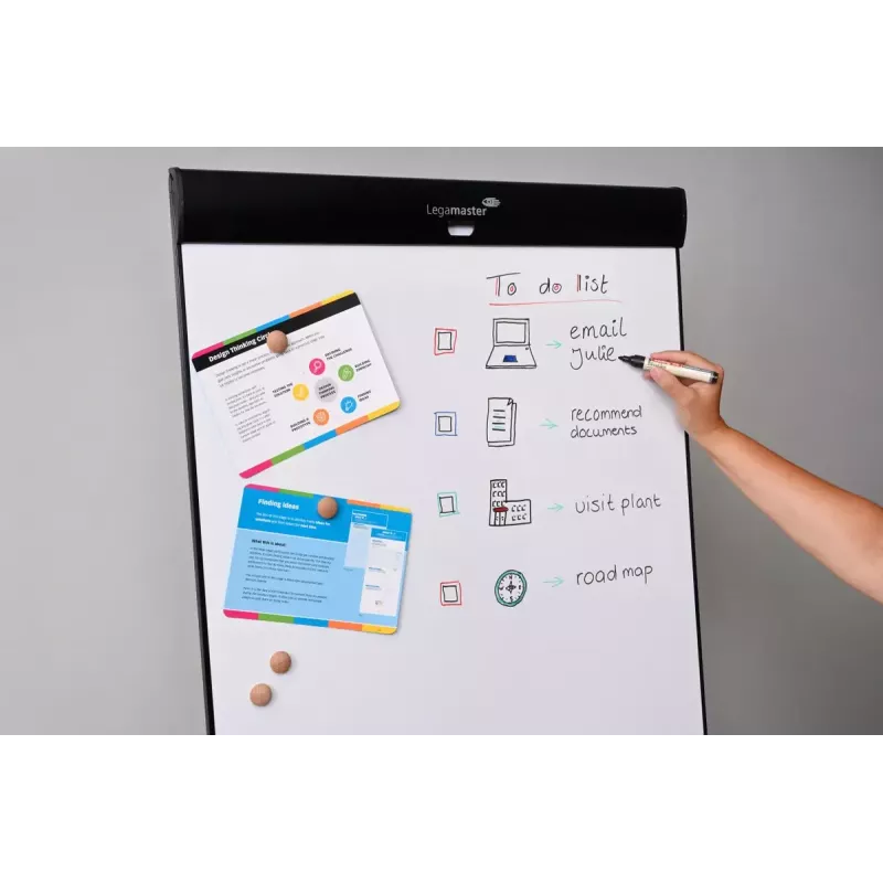 Legamaster SKETCH PRO mobilus flipchart su žvaigždiniu pagrindu iš plieno ir 5 ratais