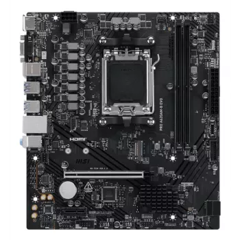 Motininė plokštė MSI PRO A620AM-B EVO ATX — AMD A620A, Socket AM5, DDR5 2× DIMM iki 128 GB, 5 Gb Ethernet, M.2 ir SATA III, HDMI 2.1