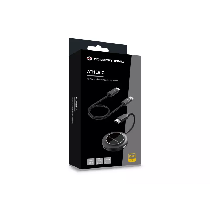 Belaidis HDMI prailgintuvas CONCEPTRONIC ATHERIC02B – dongle, HDMI/USB, 1080p (1920×1080), USB maitinimas