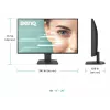 Monitorius BenQ 27 colių 1080p FHD Eye-Care — 27 colių (68.6 cm), 1920×1080, 5 ms, IPS/LCD, matinis, 16:9, 178°/178°, įmontuoti garsiakalbiai, VESA, juodas