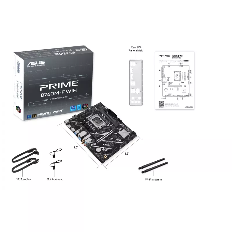 ASUS PRIME B760M-F WIFI pagrindinė plokštė Intel B760 LGA 1700 micro ATX