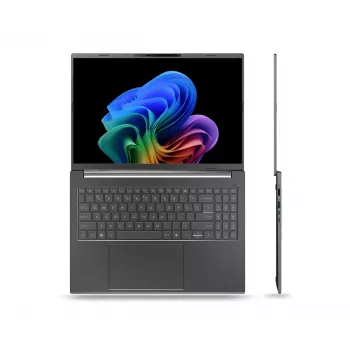 Nešiojamas kompiuteris Acer Aspire 16 AI A16-61M-R473 — 16 colių WUXGA+ ekranas, AMD Ryzen AI 5 330 3.4 GHz, 16 GB LPDDR5x, 512 GB SSD, Windows 11 Home, pilka