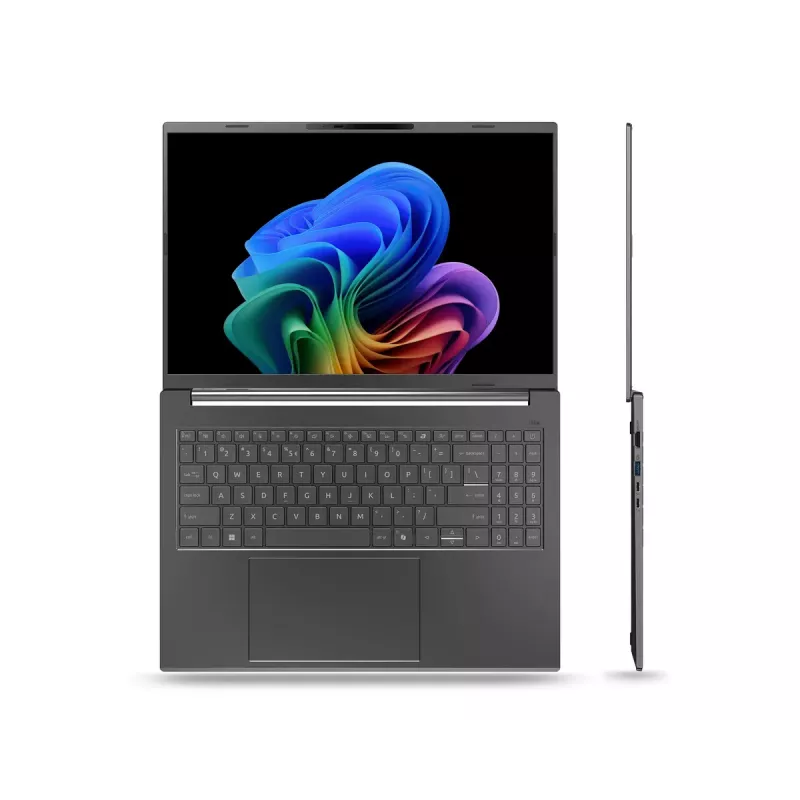 Nešiojamas kompiuteris Acer Aspire 16 AI A16-61M-R473 — 16 colių WUXGA+ ekranas, AMD Ryzen AI 5 330 3.4 GHz, 16 GB LPDDR5x, 512 GB SSD, Windows 11 Home, pilka