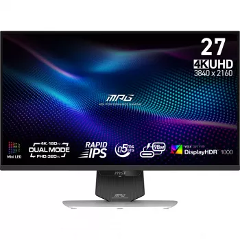 Monitorius MSI MPG 274URDFWDE E16M 68.6 cm (27 inch) 4K Ultra HD LED, juodas, baltas