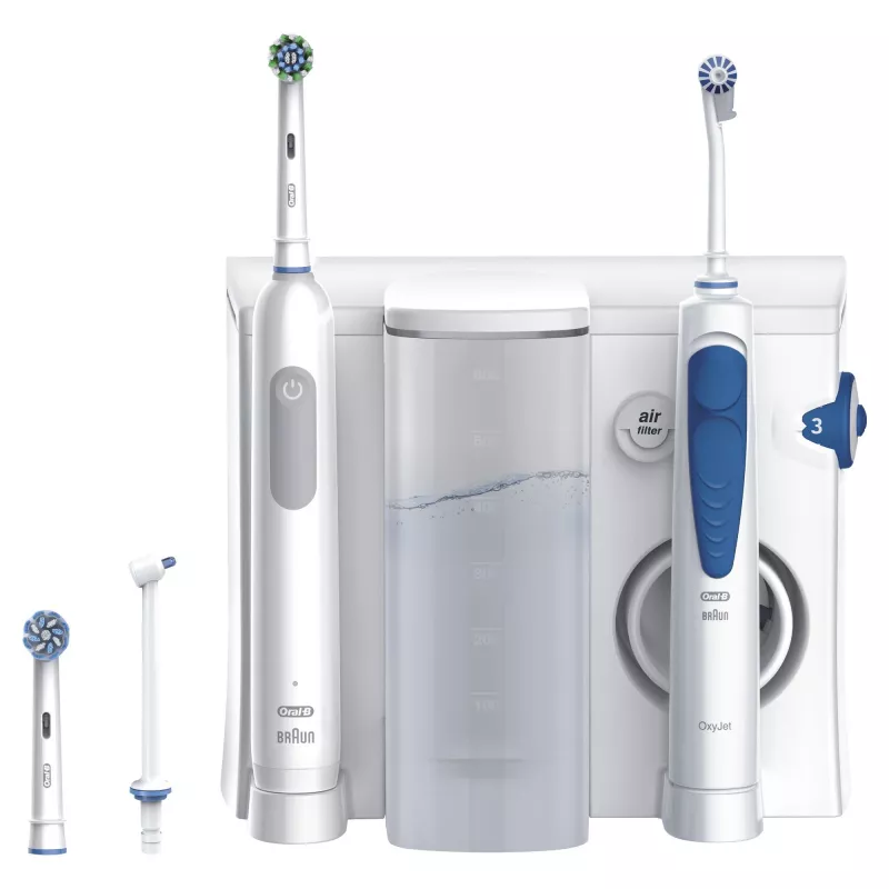 Oral-B Idropulsore Health Center suaugusiųjų sukamoji-švytuoklinė dantų šepetėlis, mėlyna, balta