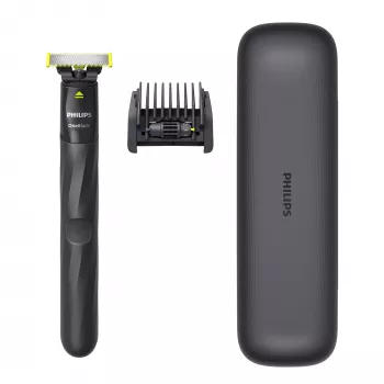 Philips Norelco OneBlade QP1424/65 folijos skustuvas, juodai pilkas