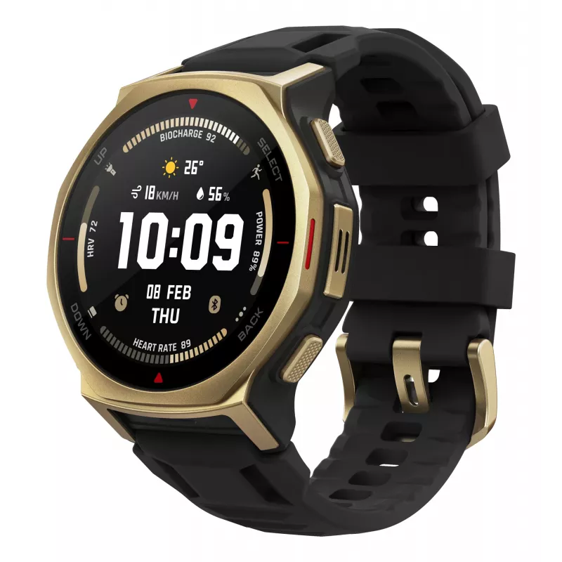 Amazfit T-rex 3 Pro 3,35 cm (1,32 colio) AMOLED 44 mm Skaitmeninis 466 x 466 pikseliai Liečiamas ekranas Auksinis Wi-Fi GPS (palydovas)
