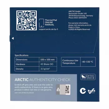 ARCTIC TP-3 Premium Performance terminis paminkštinimas 100 x 100 mm, 0.5 mm