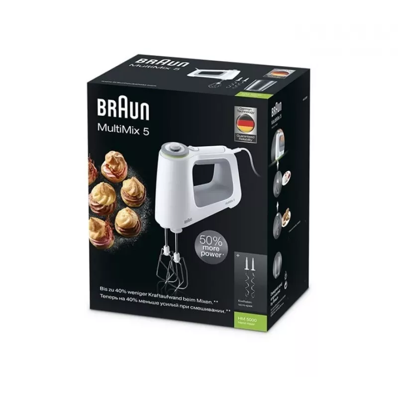 Braun HM 5000 WH rankinis plaktuvas 700 W pilkas, baltas