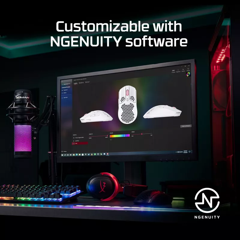 HyperX Pulsefire Haste - Belaidė žaidimų pelė (balta)