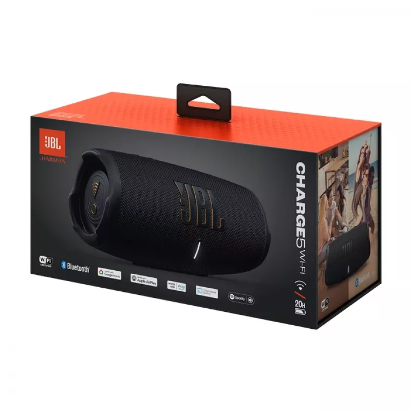 JBL Charge 5 Wi-Fi nešiojamas stereo garsiakalbis juodas 40 W