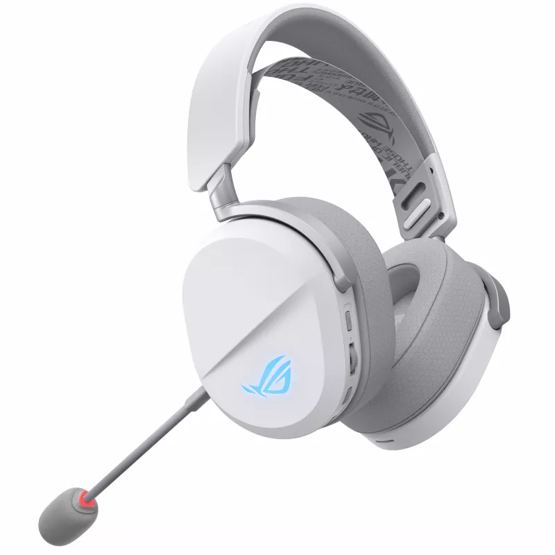 Ausinės ASUS ROG Pelta, belaidės ir laidinės, žaidimų, ausinė juosta, USB Type-C, Bluetooth, balta
