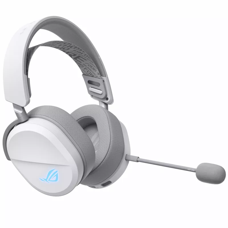 Ausinės ASUS ROG Pelta, belaidės ir laidinės, žaidimų, ausinė juosta, USB Type-C, Bluetooth, balta