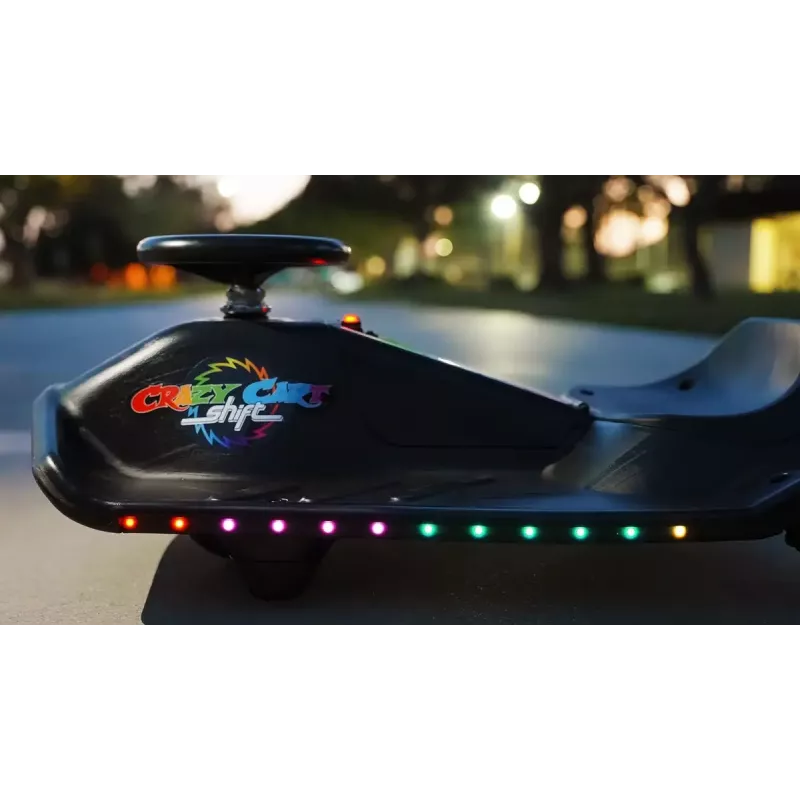 Elektrinis drift kartas Razor CRAZY CART Shift Lightshow – įkraunama ličio baterija, LED šviesų šou, 13 km/h, 40 min