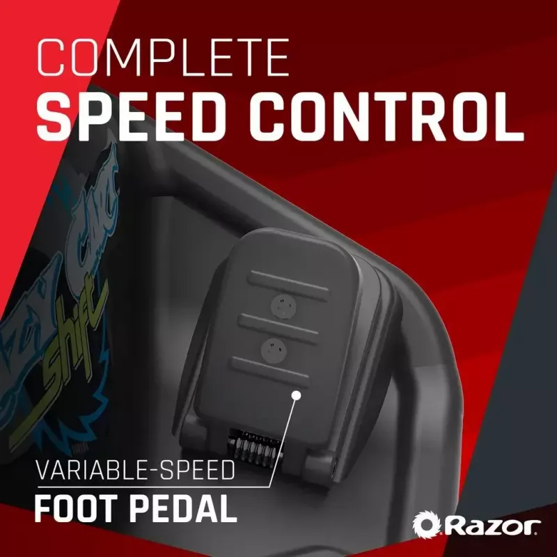 Elektrinis drift kartas Razor CRAZY CART Shift Lightshow – įkraunama ličio baterija, LED šviesų šou, 13 km/h, 40 min
