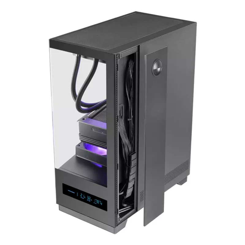 Korpusas TACENS MARS MC-PULSAR LCD ATX Midi Tower, grūdintas stiklas, priekinis LCD, USB-C, palaiko GPU 33,2 cm