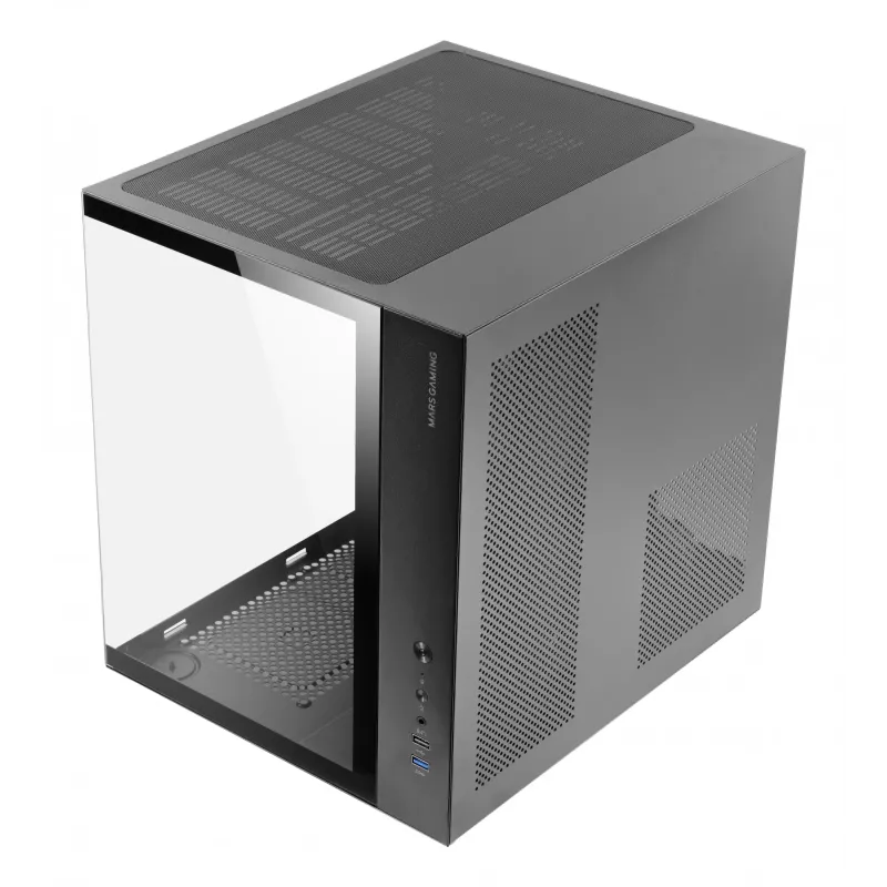 Korpusas TACENS Mars Gaming MCV-ONE Midi Tower – Juodas, ATX/Micro-ATX/Mini-ITX, grūdintas stiklas, palaiko 120 mm ventiliatorius