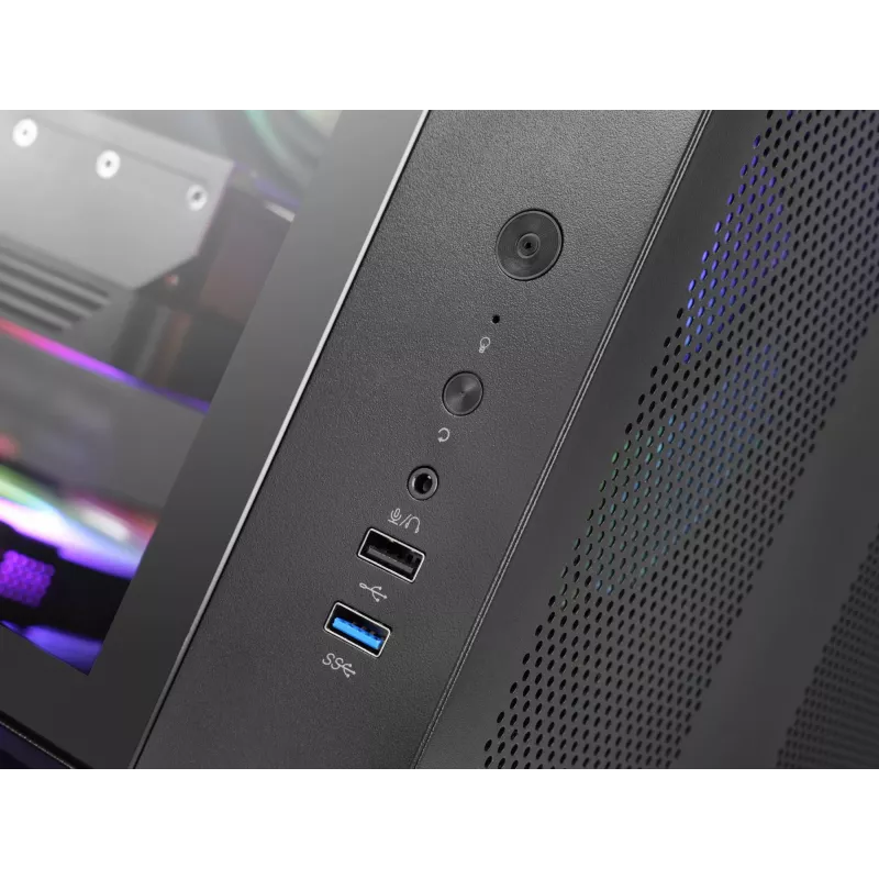 Korpusas TACENS Mars Gaming MCV-ONE Midi Tower – Juodas, ATX/Micro-ATX/Mini-ITX, grūdintas stiklas, palaiko 120 mm ventiliatorius