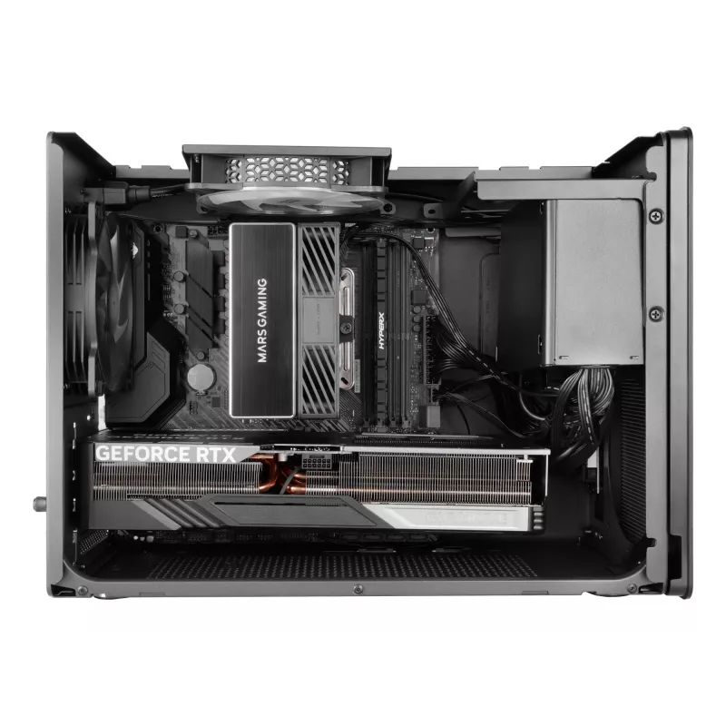 Korpusas PC Mini Tower TACENS Mars Gaming MC-XPRO — Mini-ITX/Micro-ATX, SFX PSU palaikymas, tinklelis, juodas, 120 mm ventiliatoriai