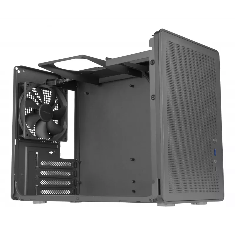 Korpusas PC Mini Tower TACENS Mars Gaming MC-XPRO — Mini-ITX/Micro-ATX, SFX PSU palaikymas, tinklelis, juodas, 120 mm ventiliatoriai