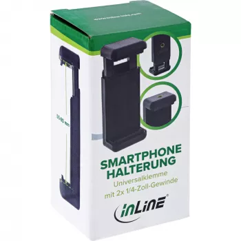InLine Universalus Mobiliojo Telefono Laikiklis Selfie Lazdoms ir Trikojams 48090H juodas