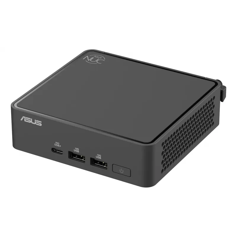 Mini PC barebone ASUS NUC 15 Pro Black — Intel Core Ultra 5, DDR5 iki 96 GB, M.2 SSD, Wi‑Fi 7, Bluetooth 5.4, 1x RJ‑45, 120W maitinimo šaltinis