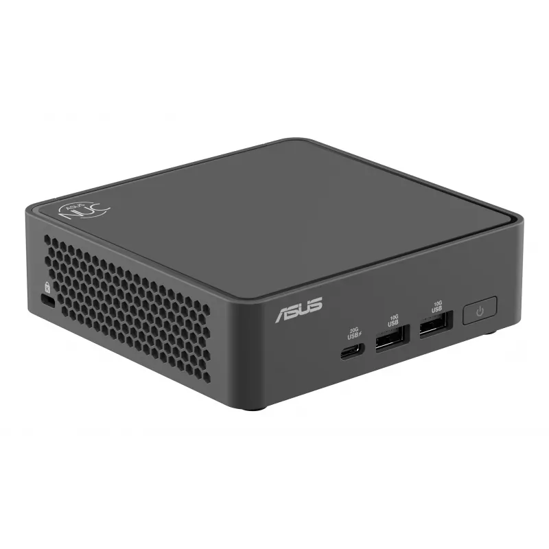 Mini PC barebone ASUS NUC 15 Pro Black — Intel Core Ultra 5, DDR5 iki 96 GB, M.2 SSD, Wi‑Fi 7, Bluetooth 5.4, 1x RJ‑45, 120W maitinimo šaltinis