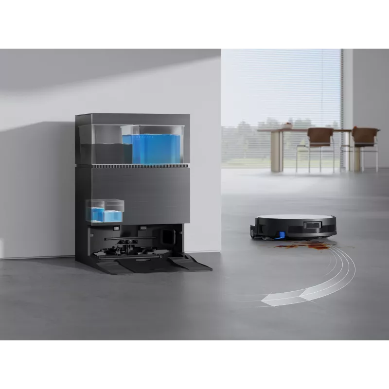 Robotinis dulkių siurblys ir šluostė Ecovacs Deebot X11 Pro Omni – juodas, Li‑Ion 6400 mAh, 206 min., 0,22 L dulkių talpykla, bazinė stotis 2,5 L