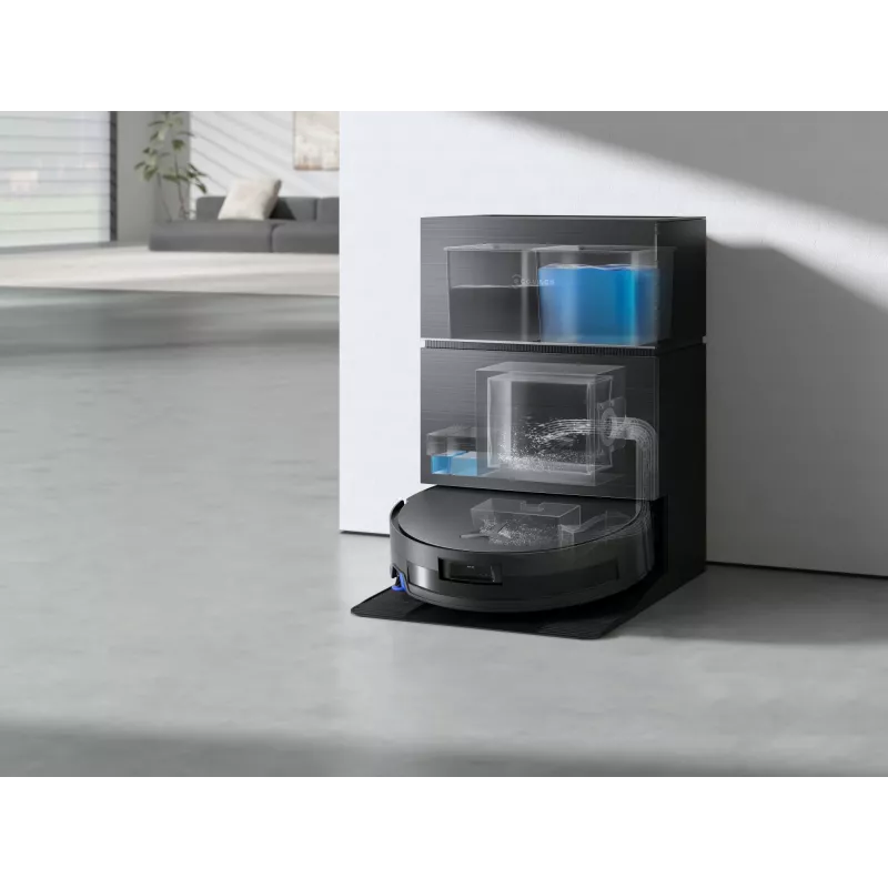 Robotinis dulkių siurblys ir šluostė Ecovacs Deebot X11 Pro Omni – juodas, Li‑Ion 6400 mAh, 206 min., 0,22 L dulkių talpykla, bazinė stotis 2,5 L