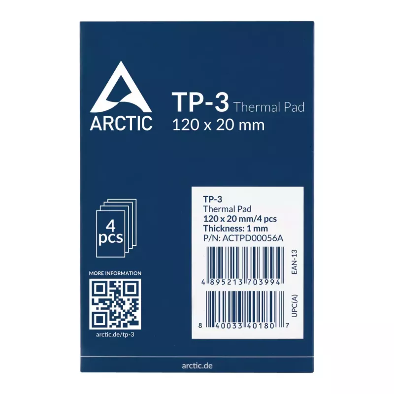 ARCTIC TP-3 Premium Performance terminė pagalvėlė 120 x 20 mm, 1 mm