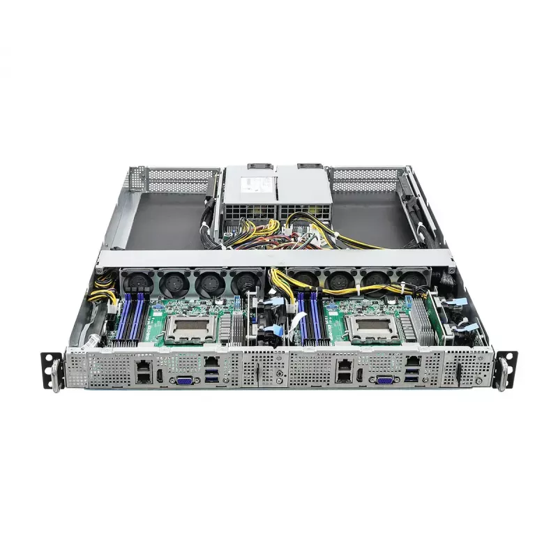 Serverinis barebone ASRock 1U2N2G-AM5/2T — LGA 1718, DDR5 iki 48 GB, 10Gb Ethernet, Aspeed AST2600, 1600 W PSU