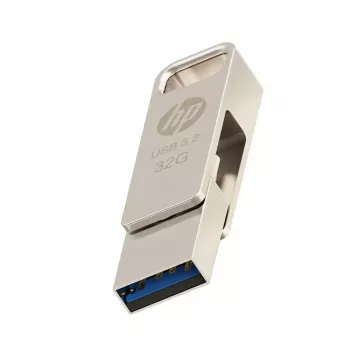USB atmintukas HP x206C 32 GB, USB Type-A/Type-C, USB 3.2 Gen 1, Sukamasis, Sidabrinis