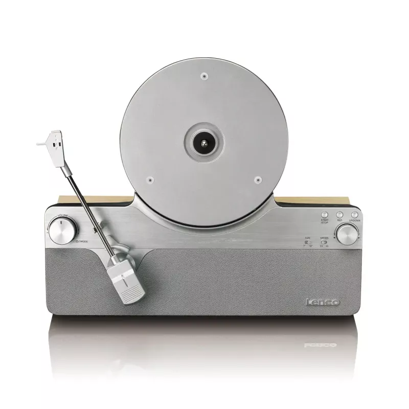 Patefono grotuvas su diržine pavara Lenco LSA-071SI, pilnai automatinis, pilka, Bluetooth, 3,5 mm, 10 W