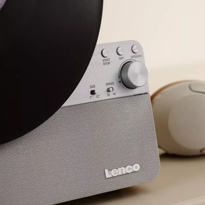 Patefono grotuvas su diržine pavara Lenco LSA-071SI, pilnai automatinis, pilka, Bluetooth, 3,5 mm, 10 W