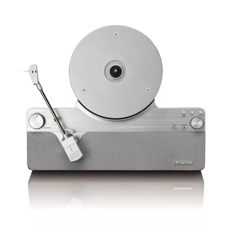 Patefono grotuvas su diržine pavara Lenco LSA-071SI, pilnai automatinis, pilka, Bluetooth, 3,5 mm, 10 W