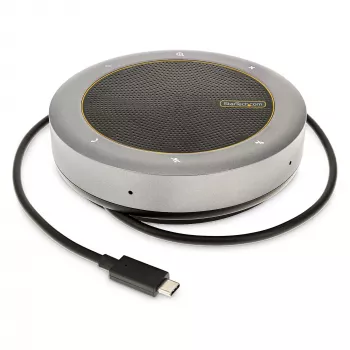 „StarTech.com“ USB-C garsiakalbio ir dokų stotelė su konferenciniu garsiakalbiu, USB-C į VGA/4K HDMI, 2x USB-A šakotuvu, mikrofonu/garsiakalbiu, skirta „Teams“/„Zoom“/programiniams telefonams