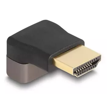 DeLOCK HDMI adapteris kištukas į lizdą 90° į viršų 8K 60 Hz pilkas metalinis
