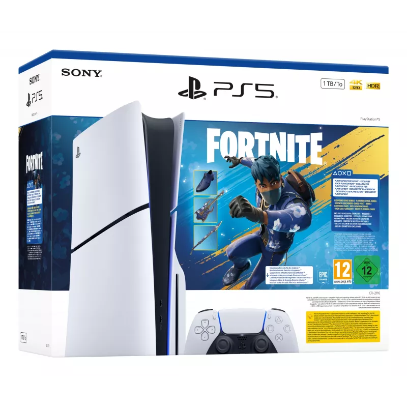 Sony PlayStation 5 Fortnite Flowering Chaos Bundle 1 TB Wi-Fi juoda, balta