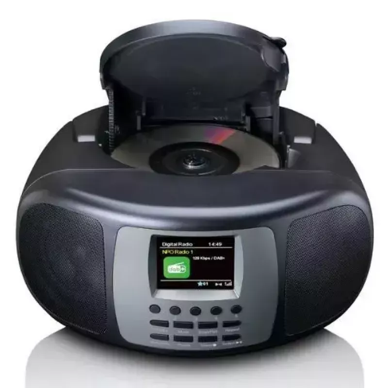 Nešiojamas DAB+/FM radijas Lenco SCD-860 su Bluetooth, CD grotuvu, 2,4 col. TFT ekranu, 2×2W, AUX, baterija/tinklas