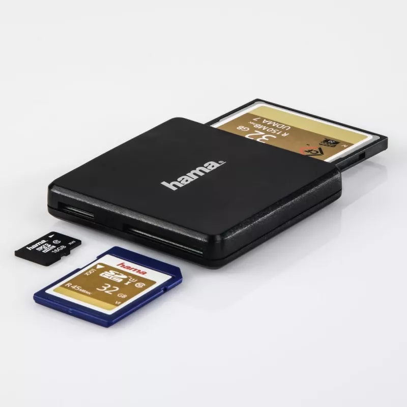 Hama USB 3.0 kelių kortelių skaitytuvas SD/microSD/CF, juodas
