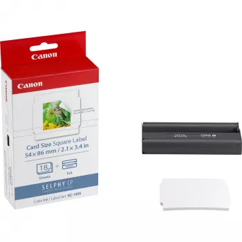 Canon KC-18IS spalvų rašalo ir lipdukų popieriaus rinkinys, 18 lapų, 54 x 86 mm