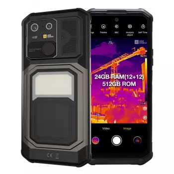 Išmanusis telefonas AGM G3 PRO — 6,72 colio (17,1 cm) ekranas, MediaTek Dimensity 7300 2 GHz, 12 GB RAM, 512 GB, 64 MP dvigala galinė kamera, Android 15, 10000 mAh, Dual SIM, IP68/IP69K